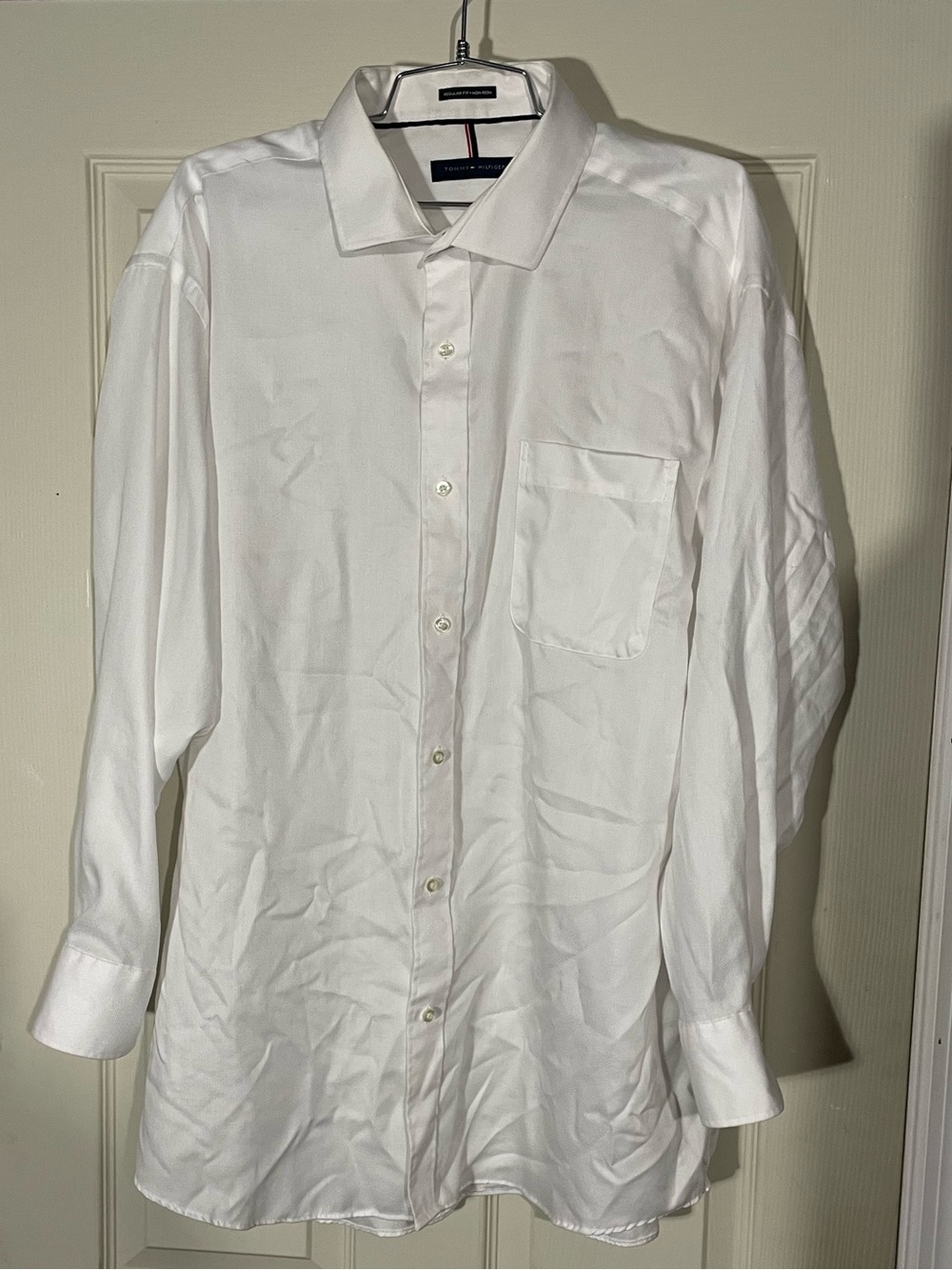 Tommy Hilfiger Dress Shirt Mens XL 17-17.5 32/33 Regular Fit White